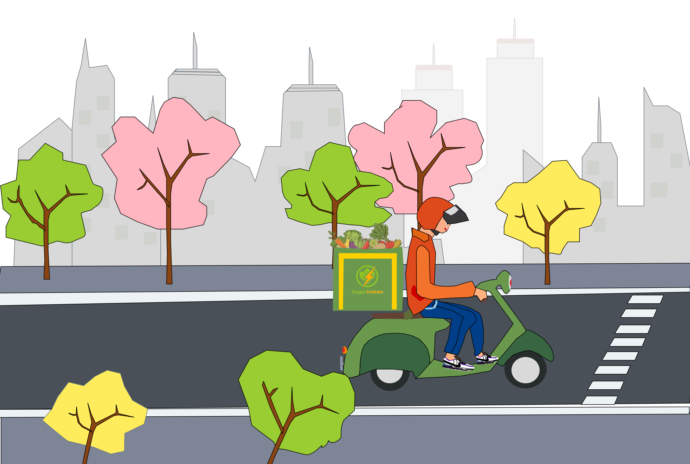 Ilustrasi Kurir SegarInstan